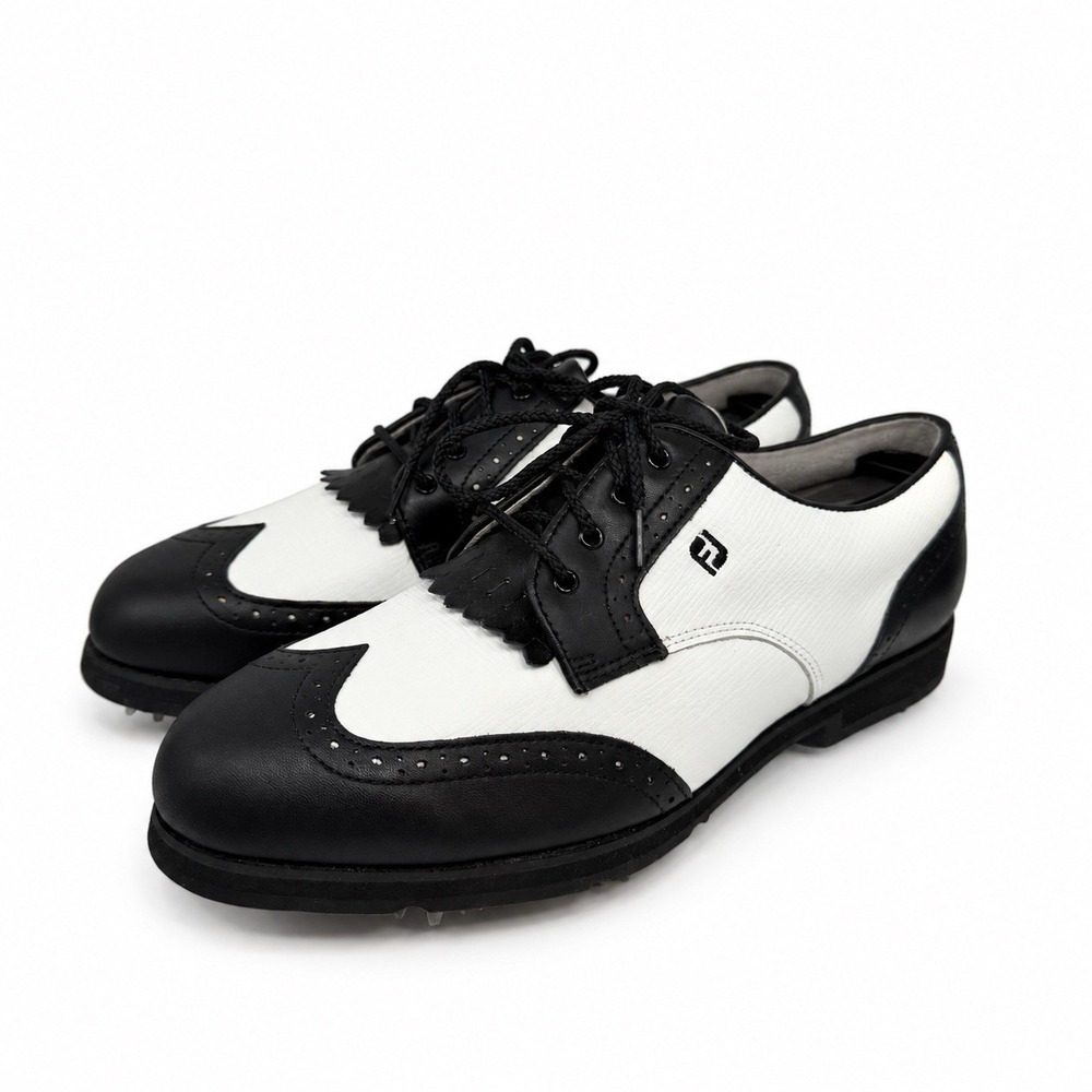 FootJoy SoftJoys Terrains Womens 9.5 M Black White Wingtip Golf Shoes 98347